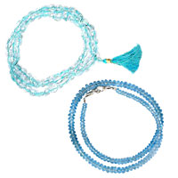 Blue Topaz Necklace Mala